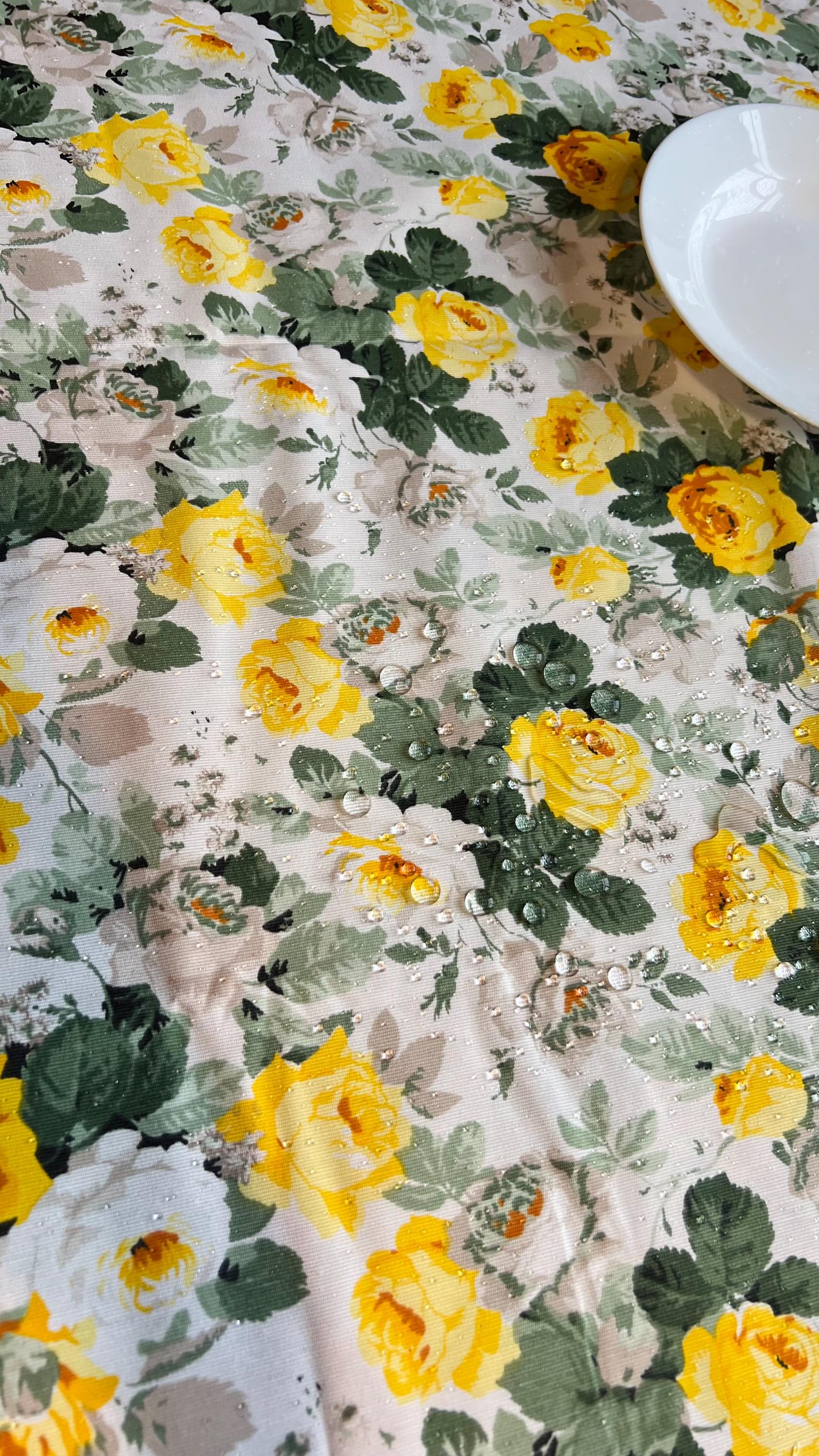 Tablecloth Yellow Insects Yellow Flowers Tablecloth, Roses Waterproof Table Cloth, Summer ...