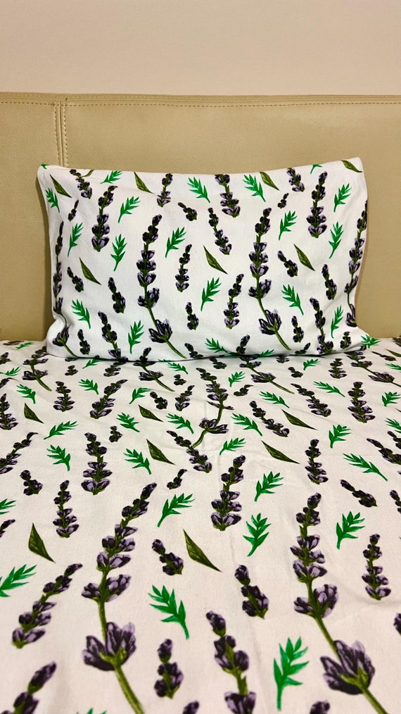 Flannel Lavender Pillowcase, Flannel Lavender Kids Linen Fitted