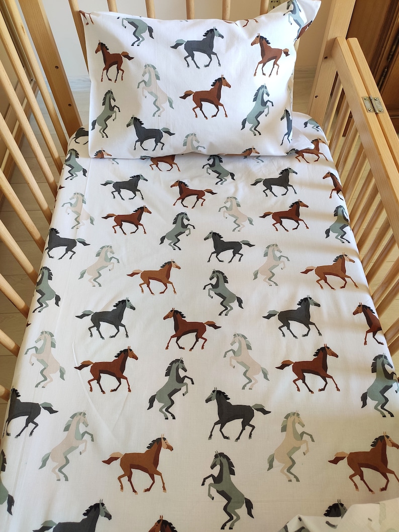 Horses toddler set cotton bedding set horses horse's Etsy