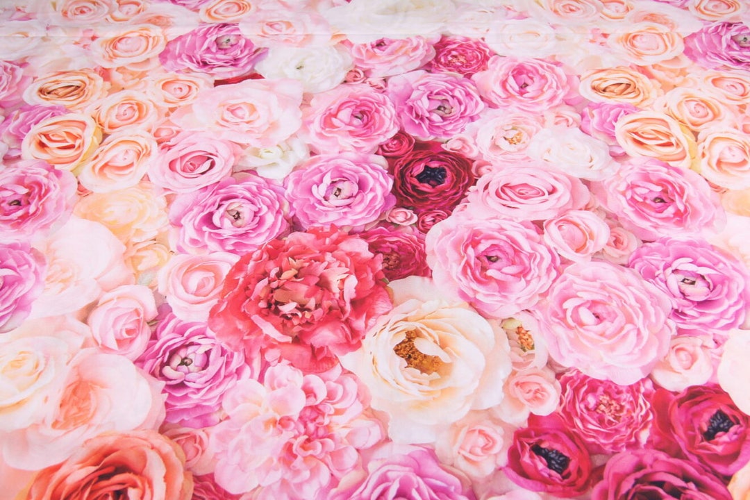 Pink Roses Satin Bed Linen Set, Turkish Cotton Bedding - Etsy