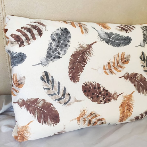 Brown Feathers Pillowcase, Brown Feathers Bedding Set, Big