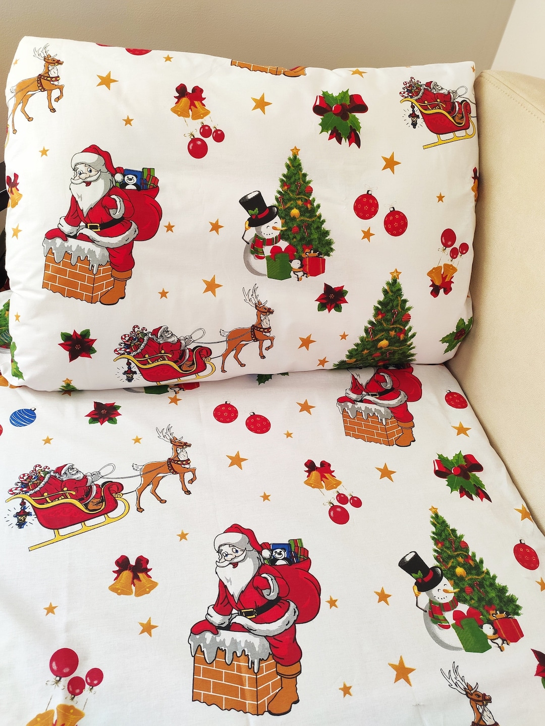 Christmas Pillowcase Santa Claus Toddler Set, Santa Claus Sheet Set