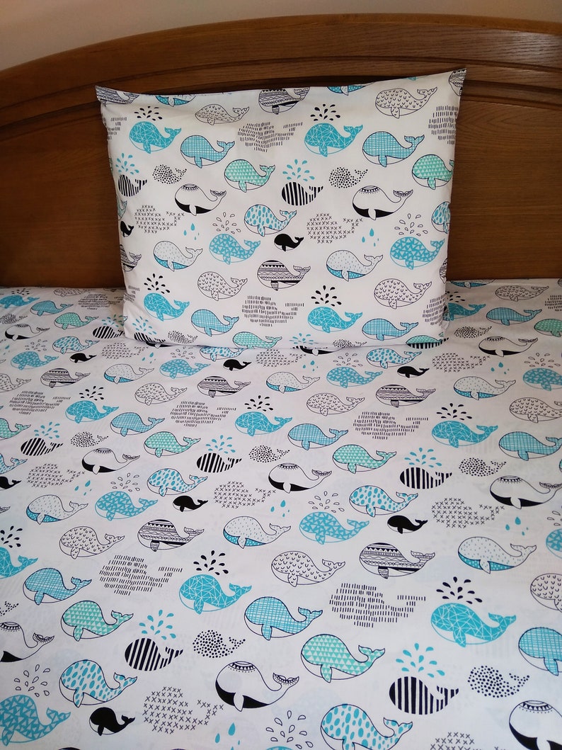 whale cot bedding