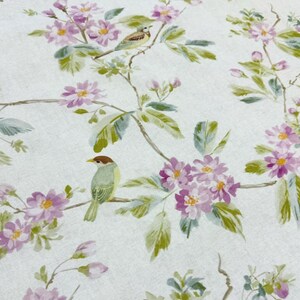 Lila Morgen Garten wasserdichte Tischdecke, Blumen Vögel wasserdichte Tischdecke, lila Blumen Tischläufer