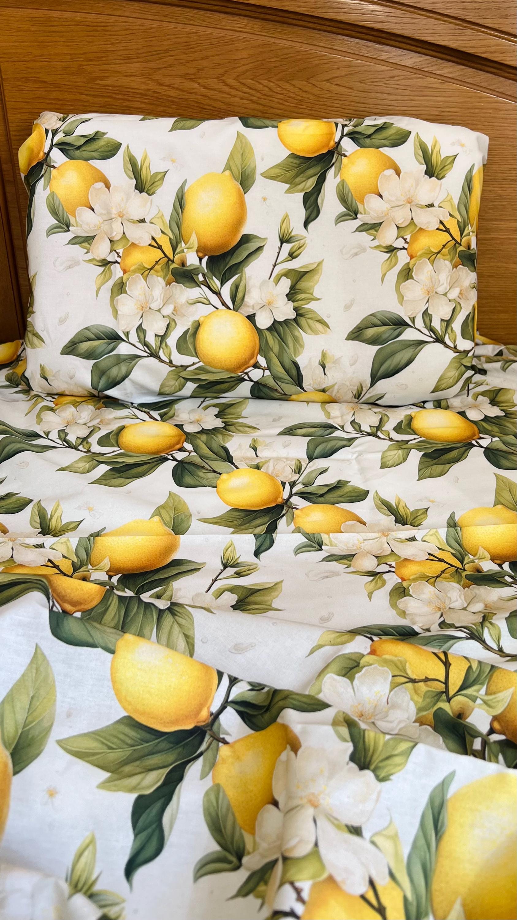 レモン柄布団カバーとクッションセット レモン柄布団カバーとクッションセット