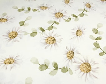 Mantel de flores de manzanilla, mantel de margaritas, mantel de hojas verdes, mantel floral impermeable, servilletas y camino de mesa.