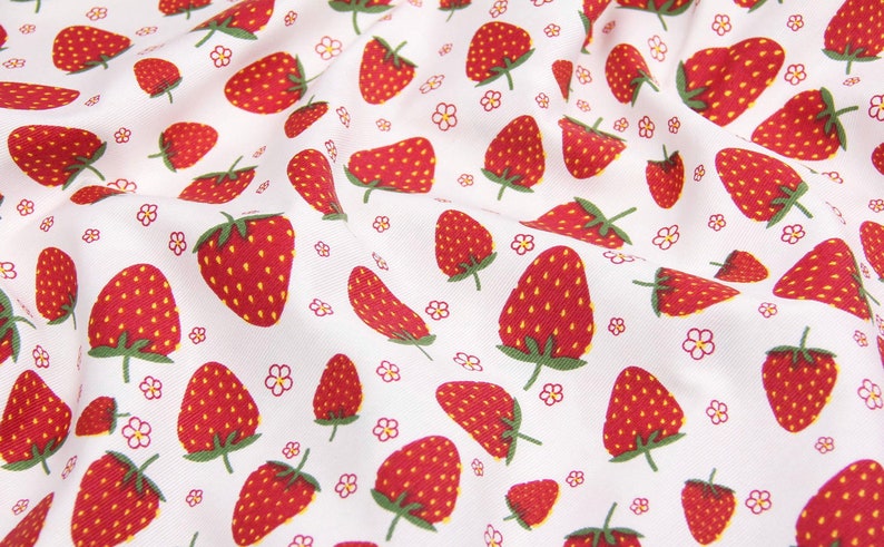 Strawberry waterproof tablecloth, strawberry table runner, summer tablecloth, berry tablecloth, flower tablecloth, small print tablecloth image 7