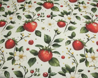 Strawberry waterproof tablecloth, berry square table cloth round table top
