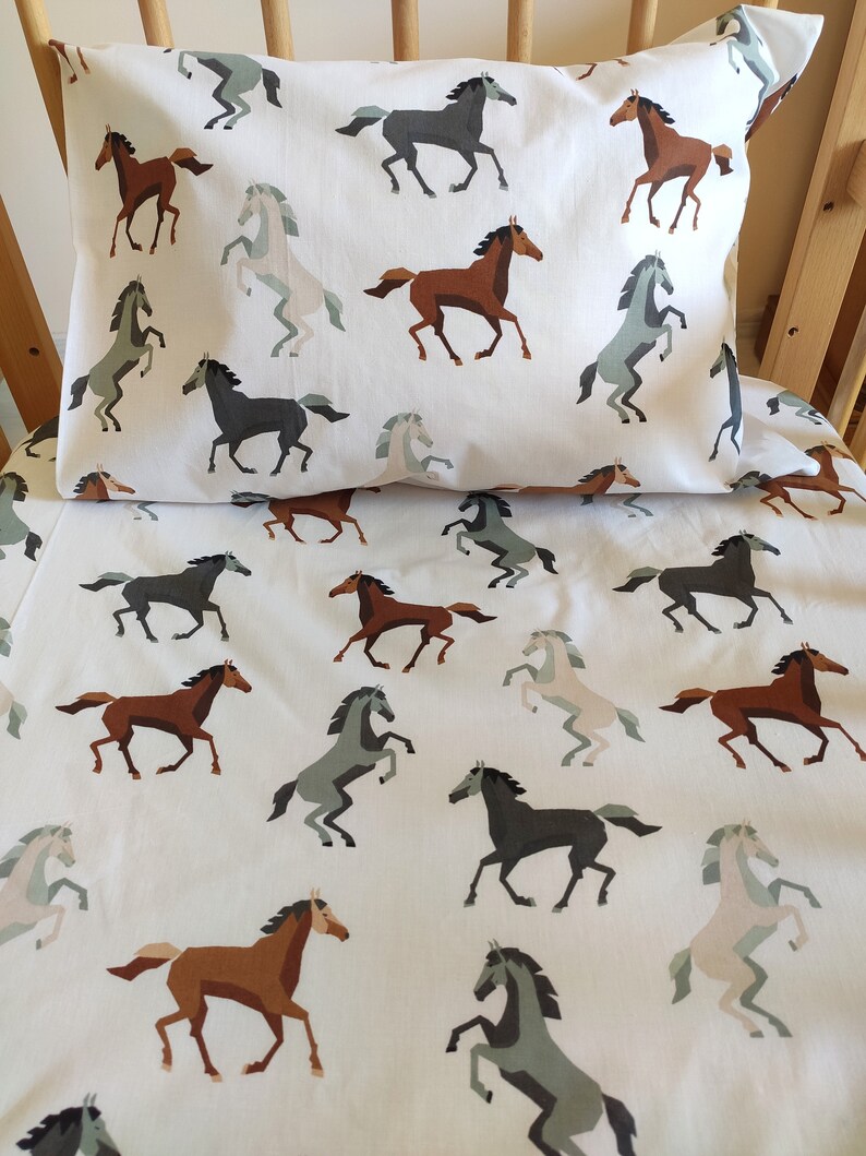 Horses toddler set cotton bedding set horses horse's Etsy