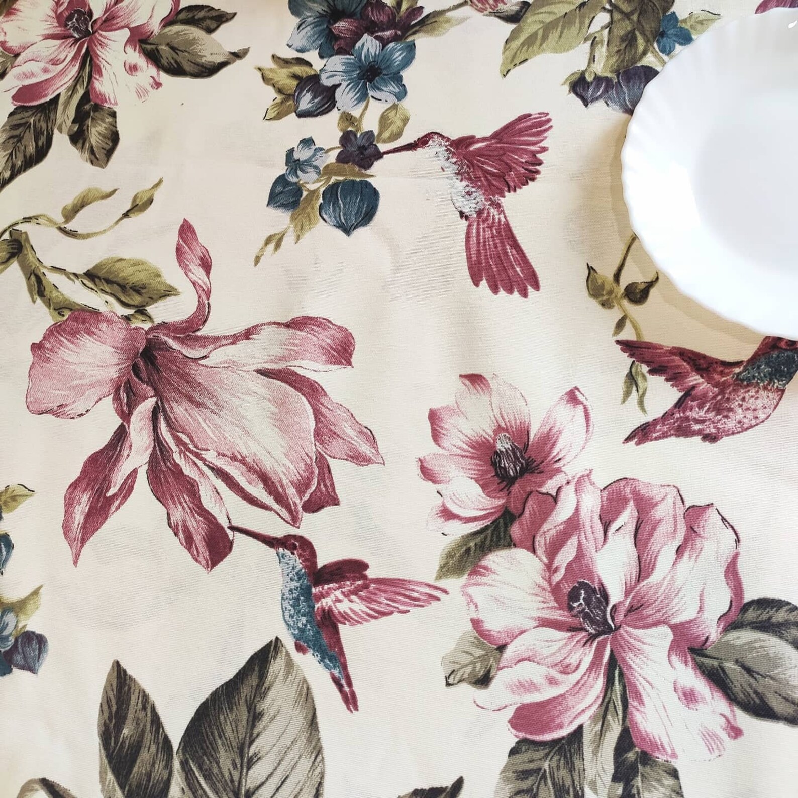 Waterproof Tablecloth Purple Hummingbird Table Cover Bird Etsy