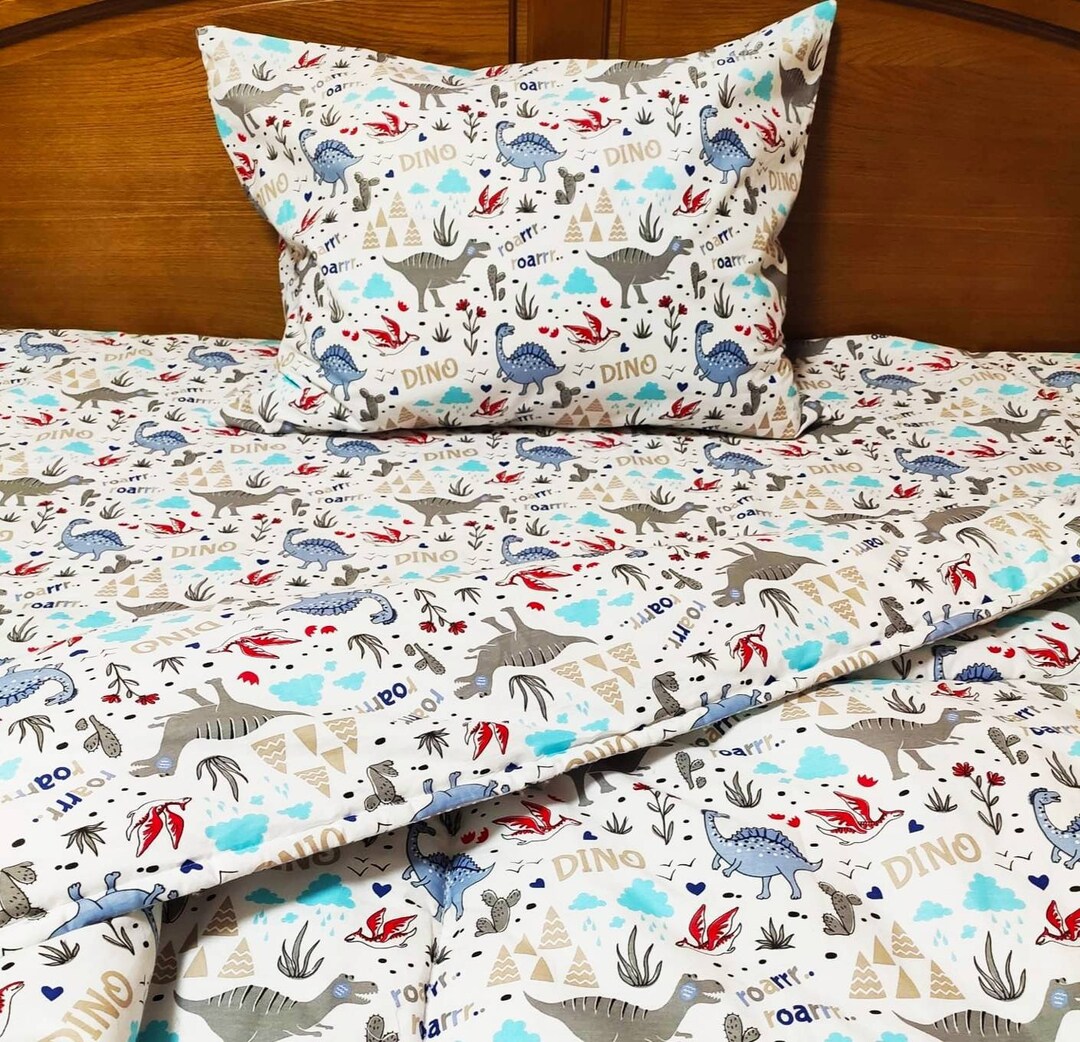 Dinosaur Bedding Set, Dino Cot Bed, Dinosaur Toddler Set, Dinosaurs