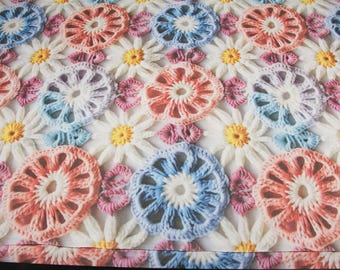 Kussensloop gebreide bloemen, 3D veelkleurige kussensloop, kussenslopen zomerbloemen, huwelijkscadeau, moeder cadeau bloemen kussenslopen