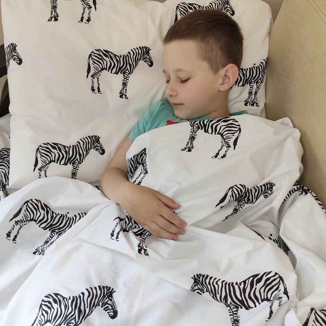 Zebra Bedding Set Zebra Print Cot Bed Zebra Toddler Set Etsy