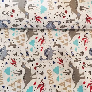 Dinosaur cotton fabric, dino print fabrics, dinosaur printed elite Turkish cotton fabric, dinosaur fabric by the yard fabric image 5