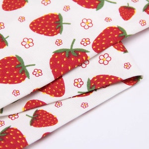 Strawberry waterproof tablecloth, strawberry table runner, summer tablecloth, berry tablecloth, flower tablecloth, small print tablecloth image 3