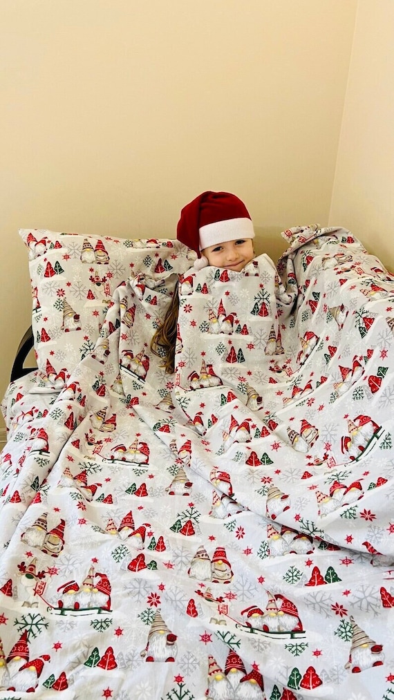 Gnomes Flannel Pillowcases Gnomes Flannel Sheets Gnomes Flannel Bedding Set Etsy
