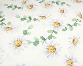 Mantel con flores de manzanilla, mantel de margaritas, mantel de hojas verdes, servilletas impermeables con estampado floral, camino de mesa, decoración de mesa