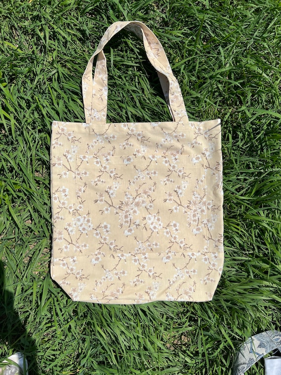 Beige Flowers Bag Shopper Flower Bag Washable Tote Bag Beige Waterproof Bag Shopper Tote Bag Shopper Handbags Bag Beige Shipping Bag Etsy Israel