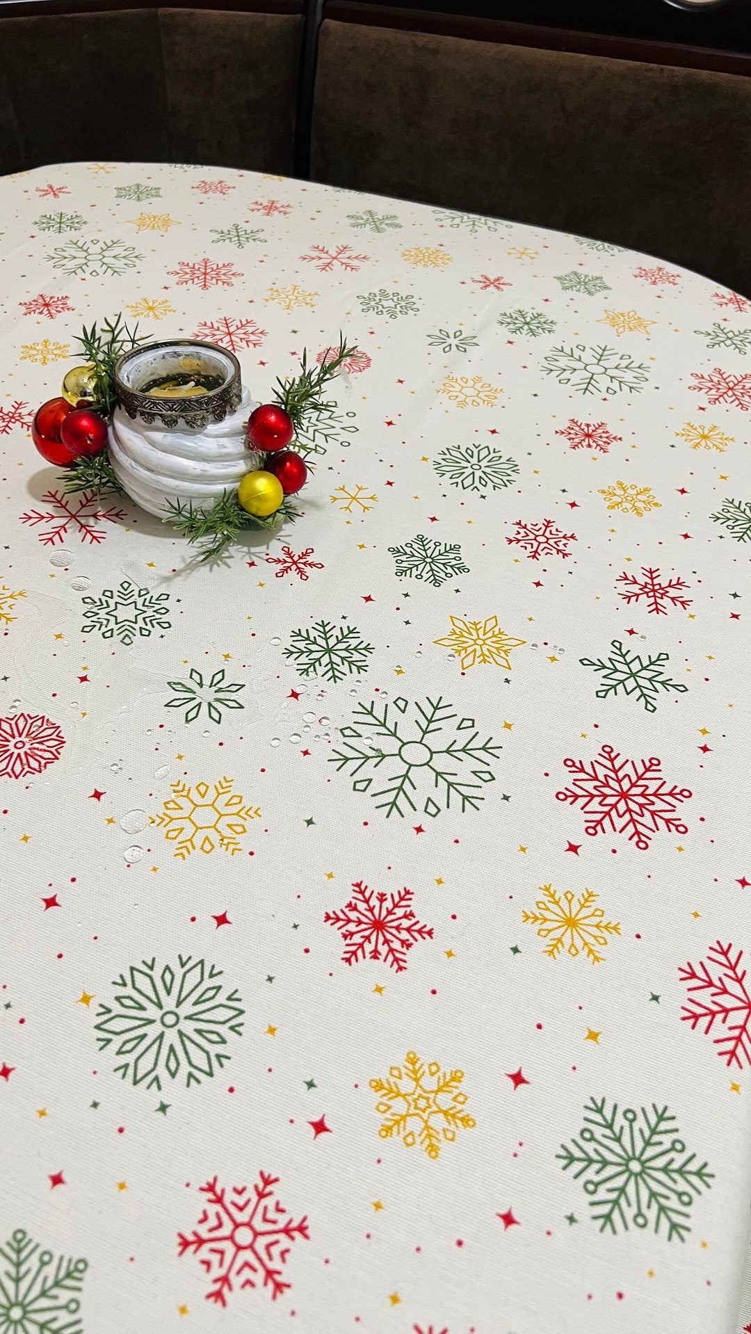 Green Christmas Tablecloth Big Christmas Tablecloth Etsy