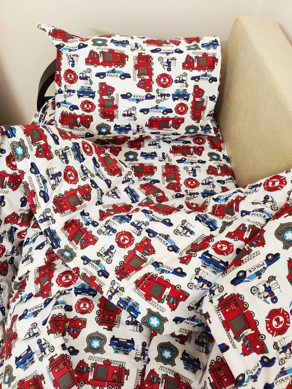 baby boy fire truck crib bedding