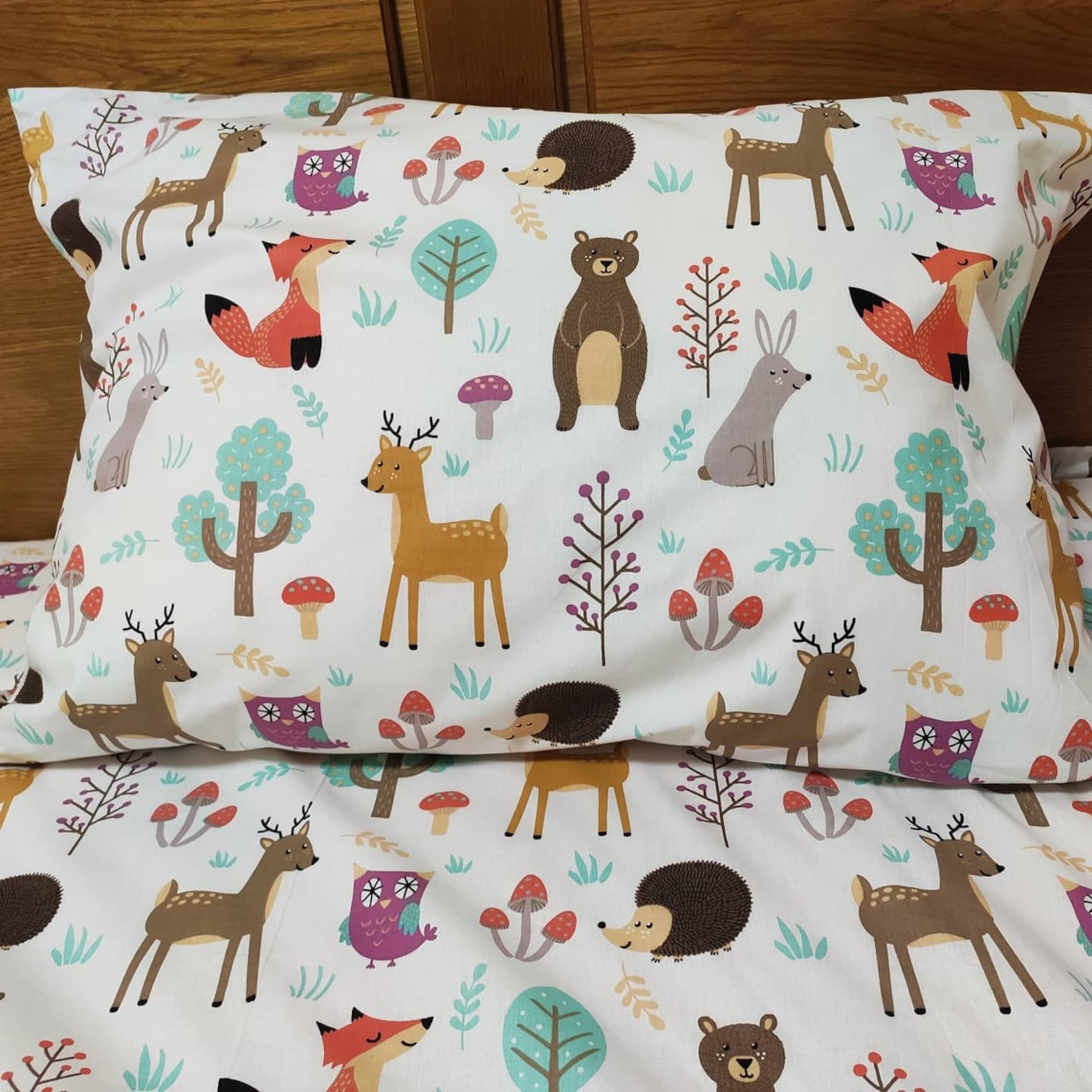Forest Animals Bedding Set Forest Animals Cot Bed Forest Etsy