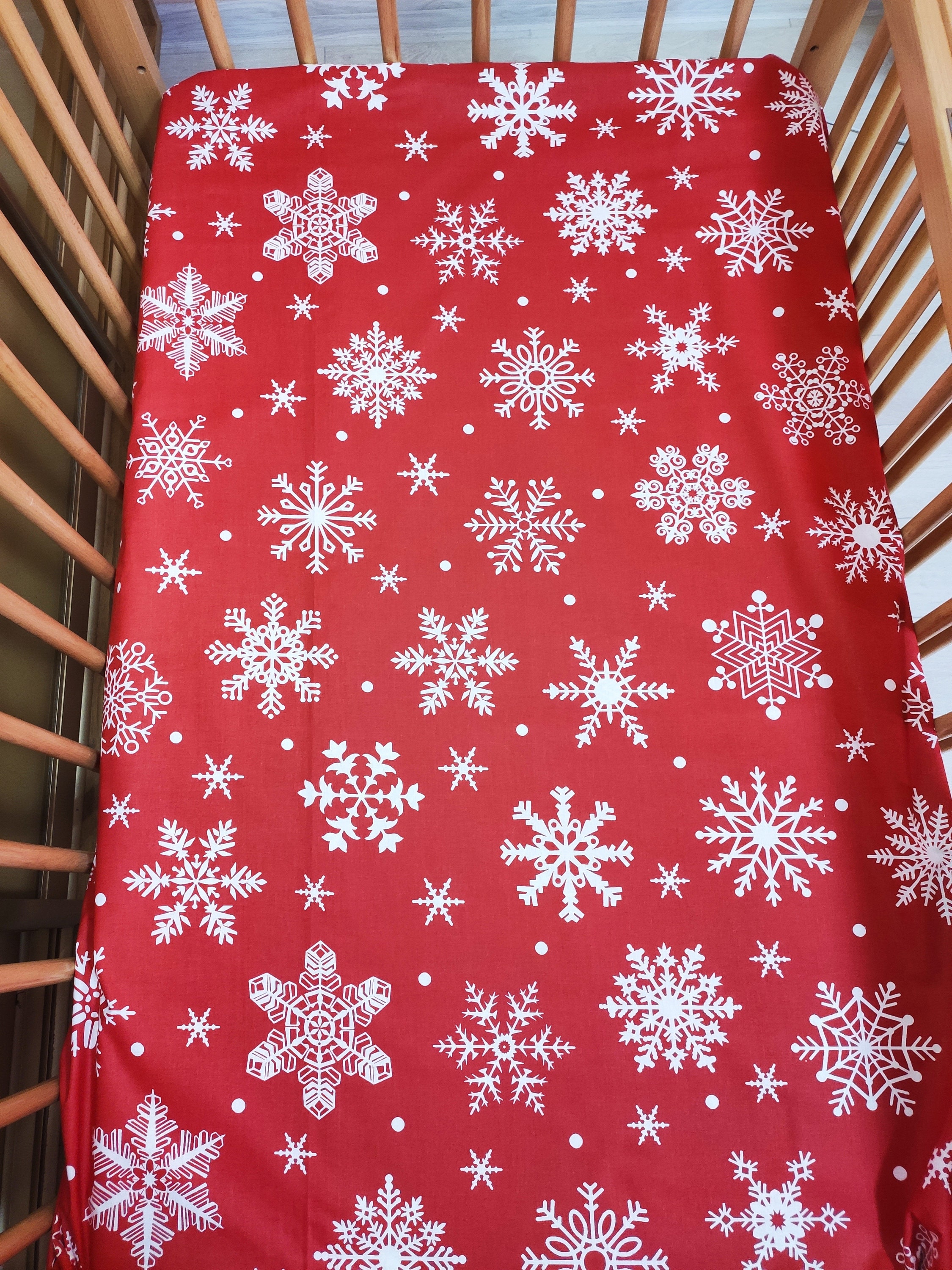christmas cot bed sheet