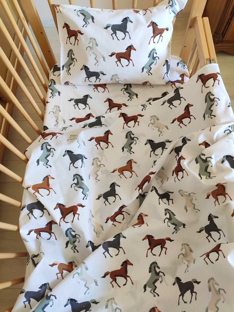 Horses toddler set cotton bedding set horses horse's Etsy