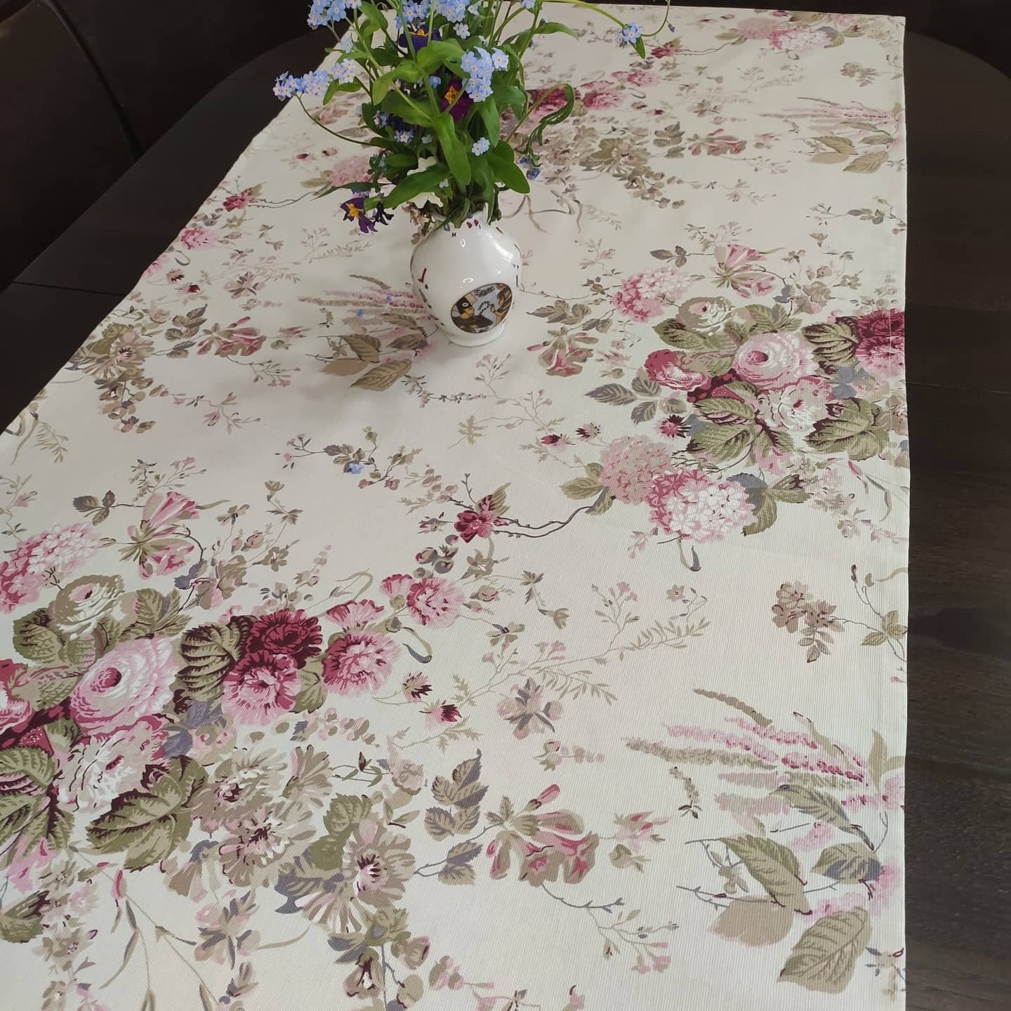 Flowers Table Runner Waterproof Table Runner Teflon Yable Etsy