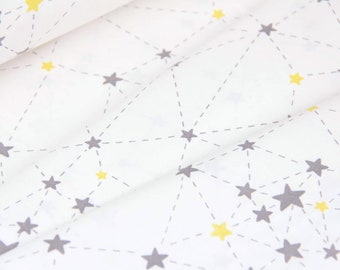 White yellow constellation stars pillowcases sheets bedding set kids bed linen, stars kids bed sheet duvet cover gift boys