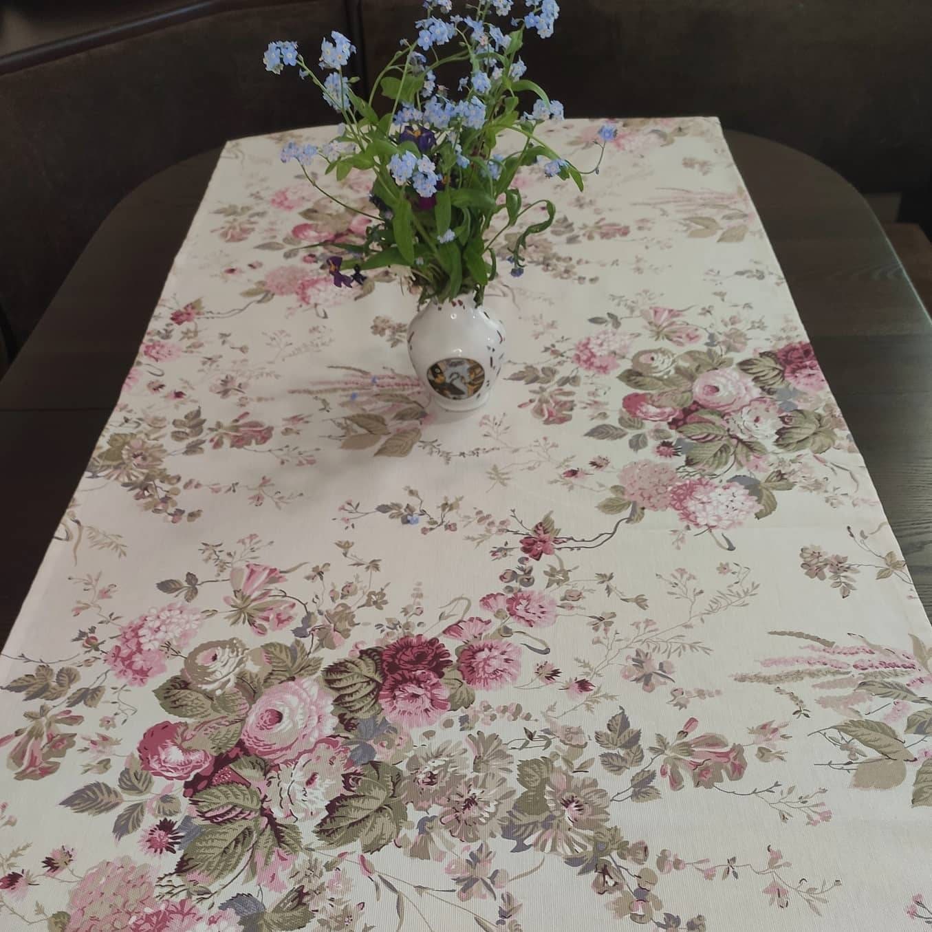 Flowers Table Runner Waterproof Table Runner Teflon Yable Etsy