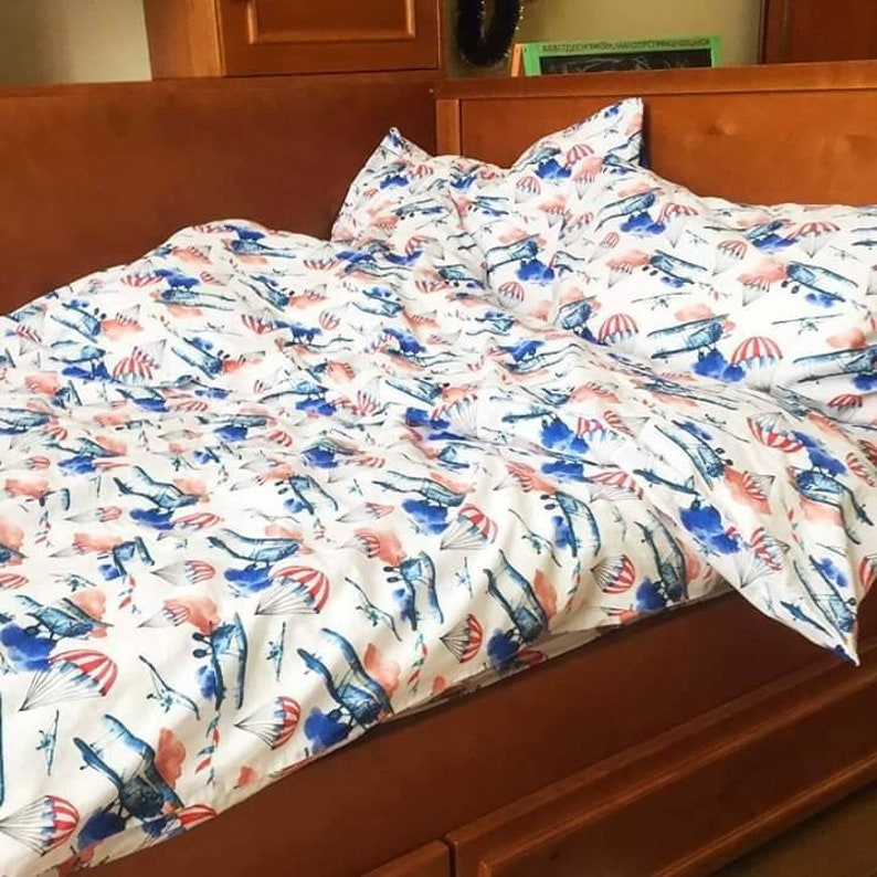 Parachute Pillowcases for Kids Boy's Bedding Set Cotton Etsy