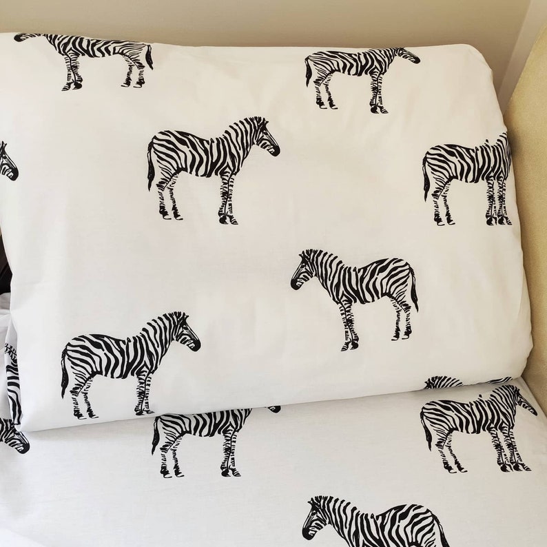 Zebra Pillowcases, Zebra Print Cot Bed, Zebra Toddler Set, Zebra