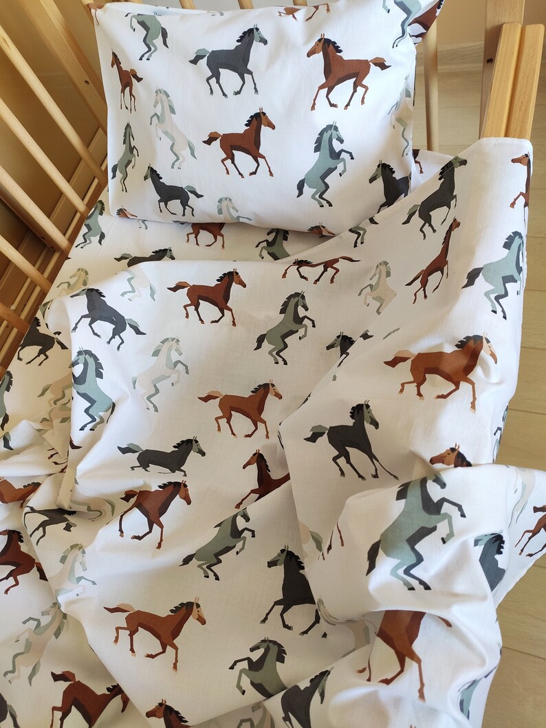 Horses toddler set cotton bedding set horses horse's Etsy