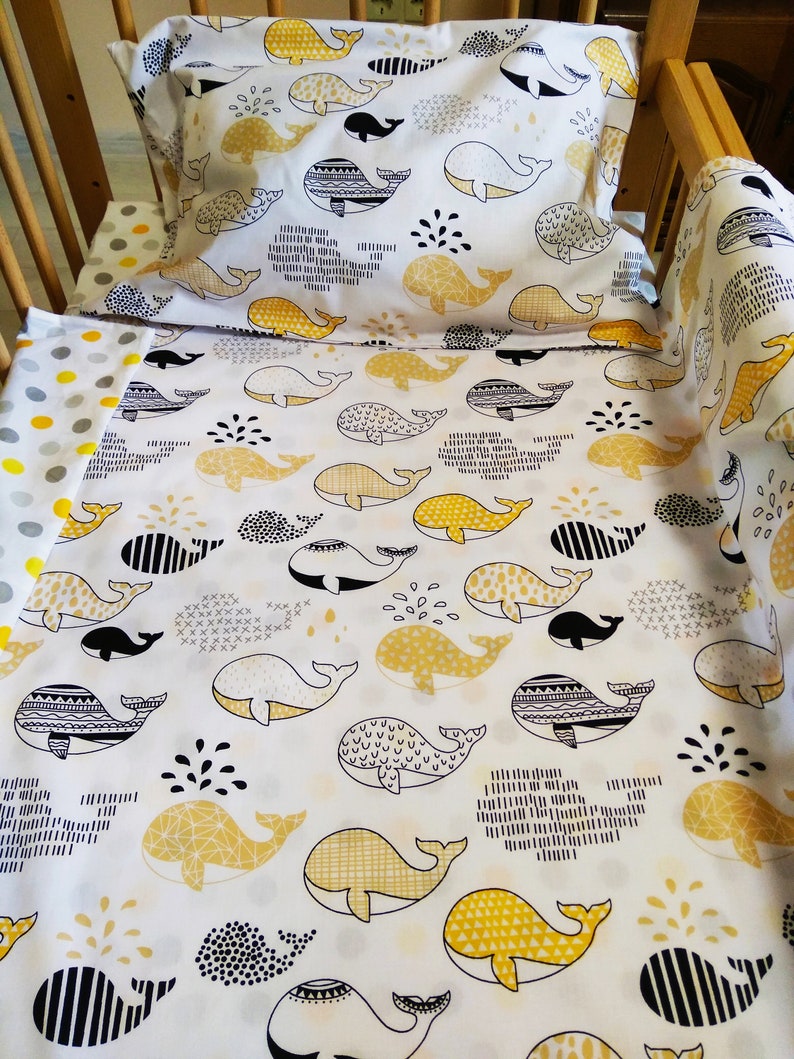 whale cot bedding