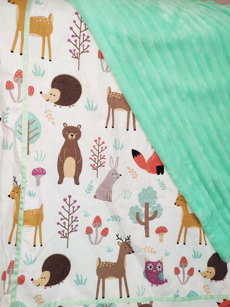 Forest Animals Bedding Set Forest Animals Cot Bed Forest Etsy