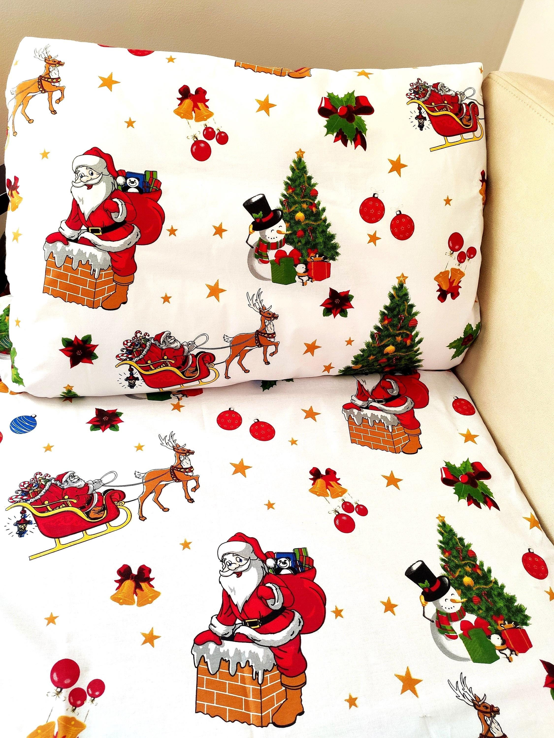 Christmas Pillowcase Santa Claus Toddler Set Santa Claus Sheet Set Christmas Gift Kids Christmas Bedding Set Christmas Comforter Etsy