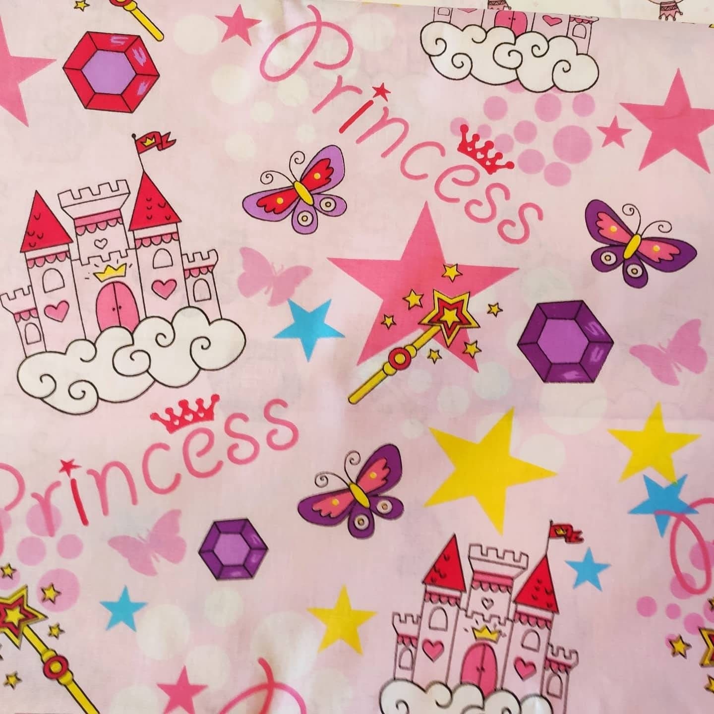 Princess cotton fabric pink cotton fabric girly print Etsy