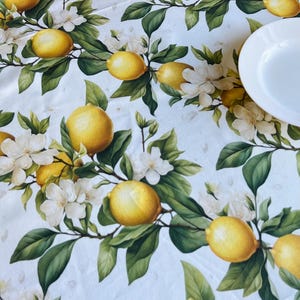 Lemon fruits waterproof tablecloth, lemon table top runner, dirty-proof tablecloth, square table cloth, lemon napkins