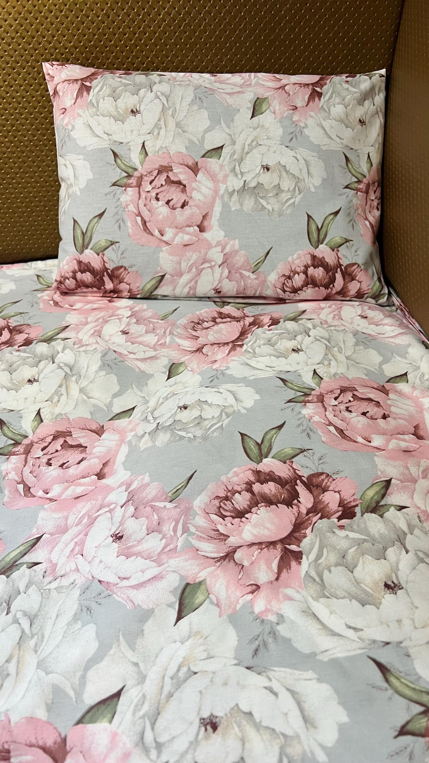 Federa con peonie rosa, set da letto con grandi peonie rosa, lenzuola con peonie blu, copripiumino con grandi peonie rosa - Italia