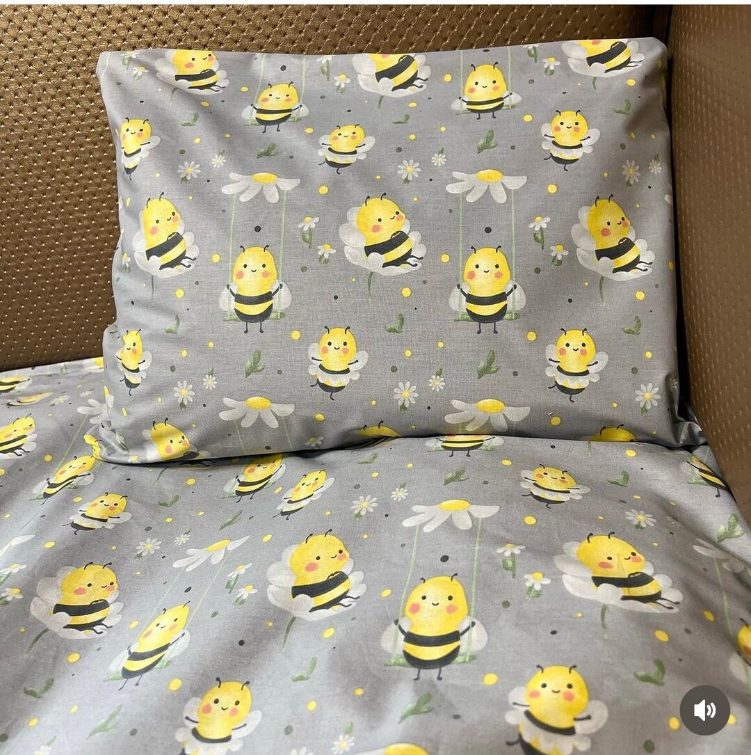 Bee Pillowcase Bee Bedding Set Bee Animals Cot Bed Kids Etsy