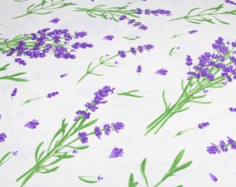 Waterproof lavender tablecloth, big lavender table cover, lavender napkins, dirty-proof lavender square tablecloth, flower table runner