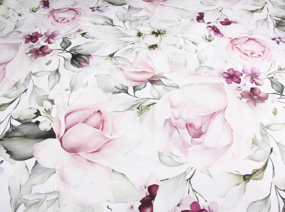 Pink Roses Sheets Big Tiny Flowers Satin Bed Linen, Pink Satin Sheet Sets, Pink Cotton ...