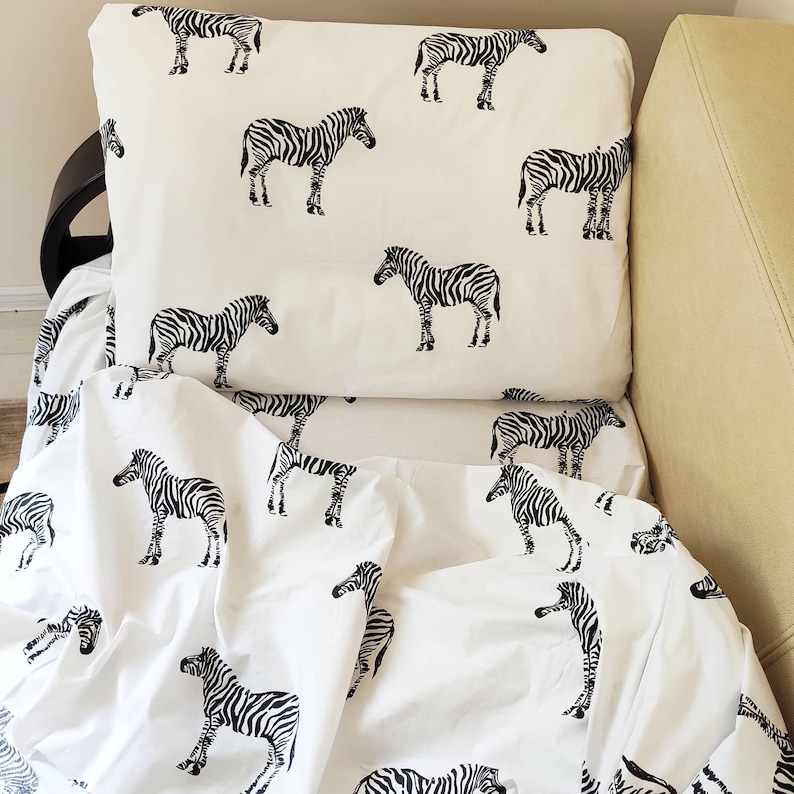 Zebra Pillowcases, Zebra Print Cot Bed, Zebra Toddler Set, Zebra