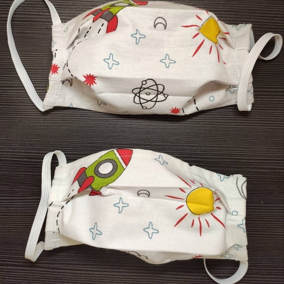 Set of 2 space face mask kids face mask boys face masks Etsy