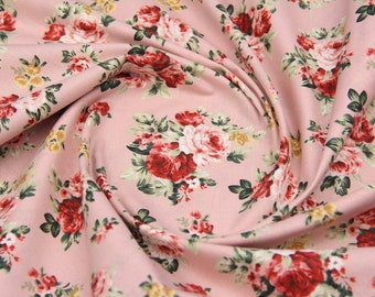 Pink roses pillowcase, pink flowers bed linen, flowers duvet cover, pink red roses flowers sheet set