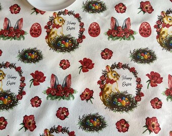Easter bunny tablecloth, Easter eggs tablecloth, Easter napkins, Easter bunny waterproof table top cover, Easter bunny table runner