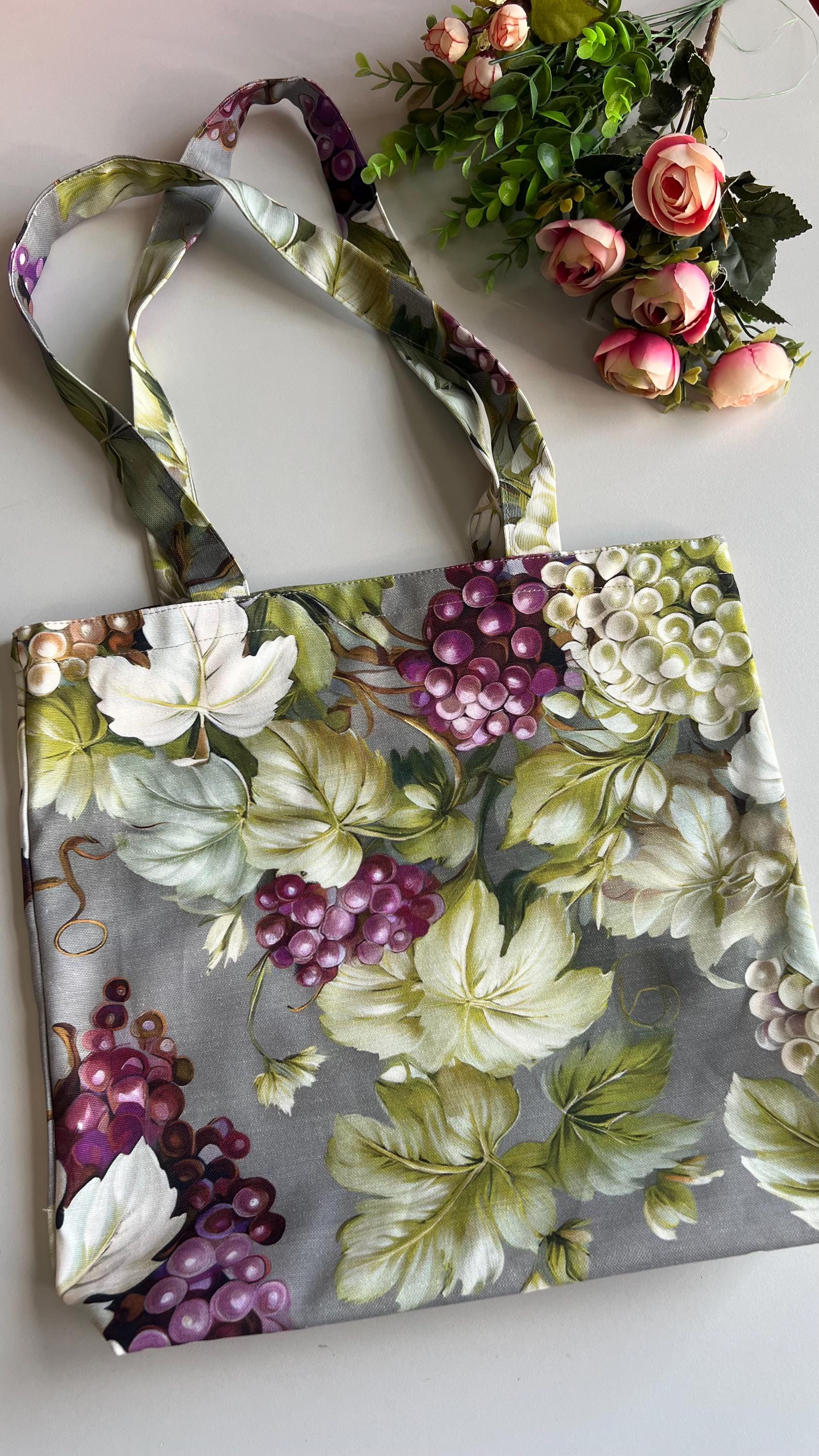 Grapes Shopper Bag, Grape Big Shopper Waterproof Bag, Wipe Clean 