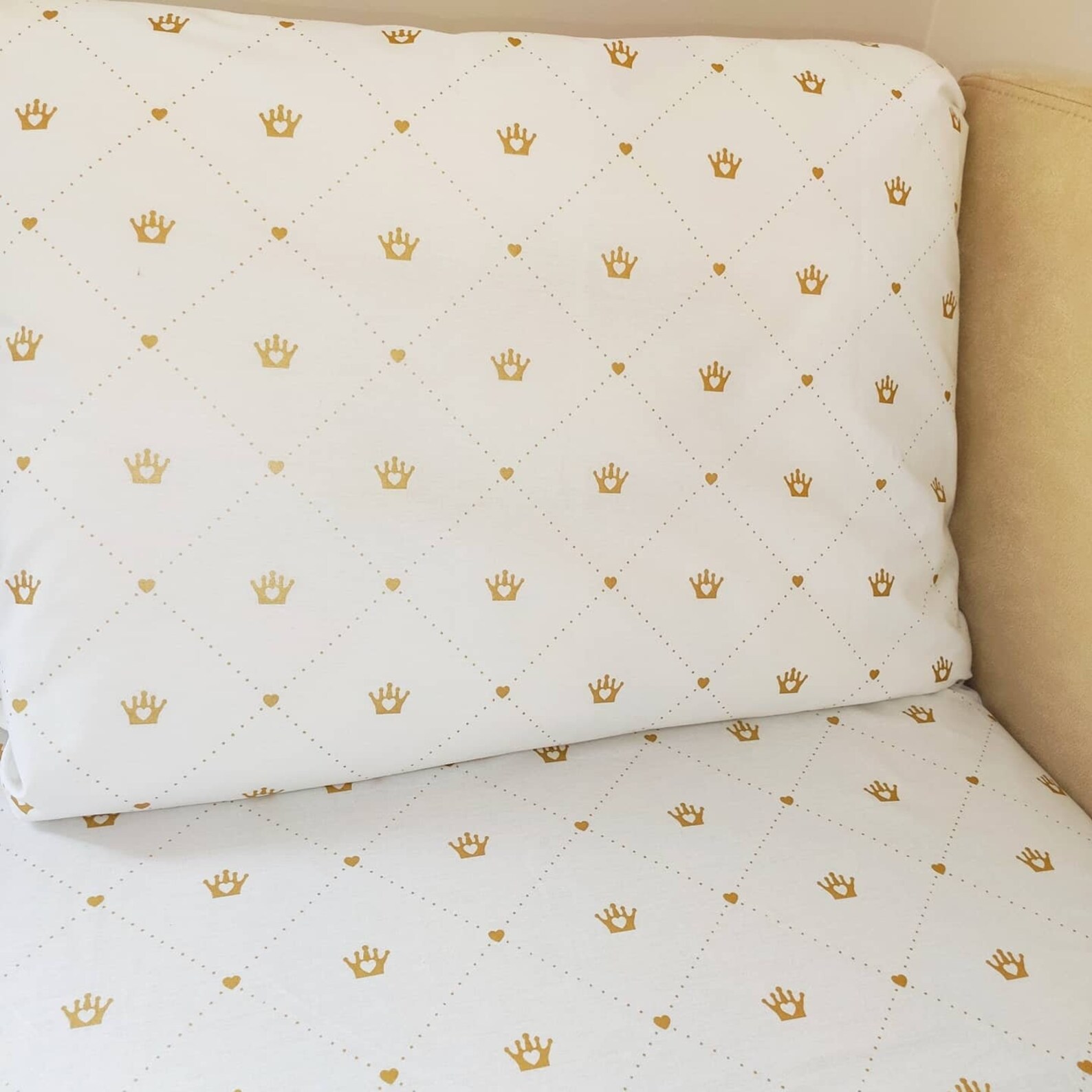 Gold Crown Cotton Pillowcases Crowns Queen Pillowcase Sheet Etsy UK