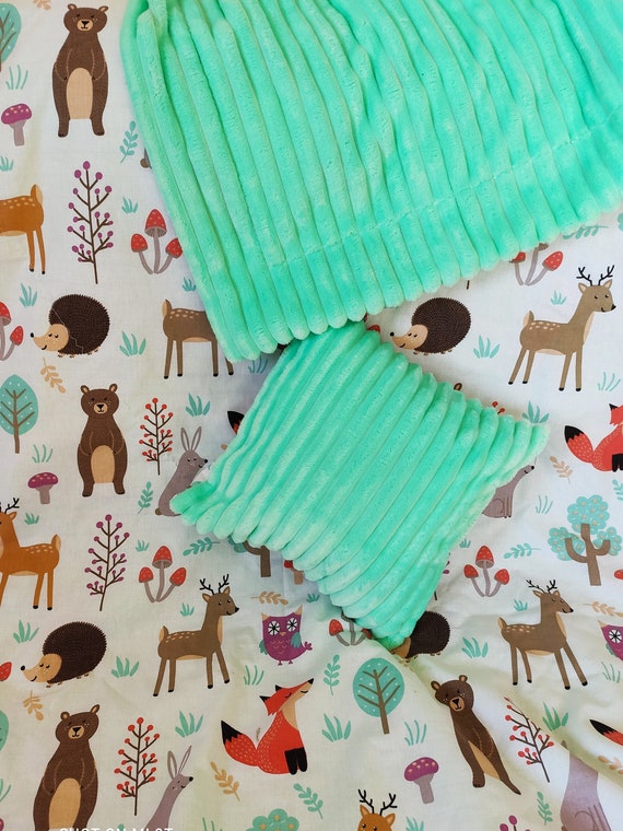 Plush Blanket 37x 59 Blanket Ready to Ship Plush Baby Blanket Animals Kids Blanket Forest Animals Blanket Etsy Canada