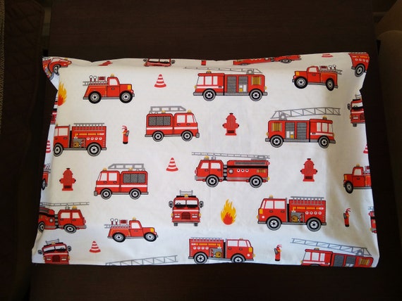 Pillowcase Firetrucks For Boy Crib Bedding Fire Truck Cot Etsy
